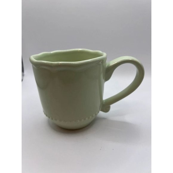 Green Beaded Pottery Barn Outlet Mugs Set of 2 - Picture 3 of 15